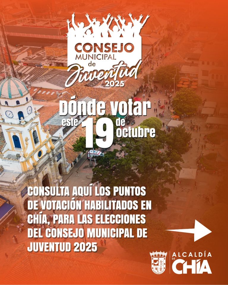Estos son los puntos de votación habilitados en Chía para las elecciones del Consejo Municipal de Juventud