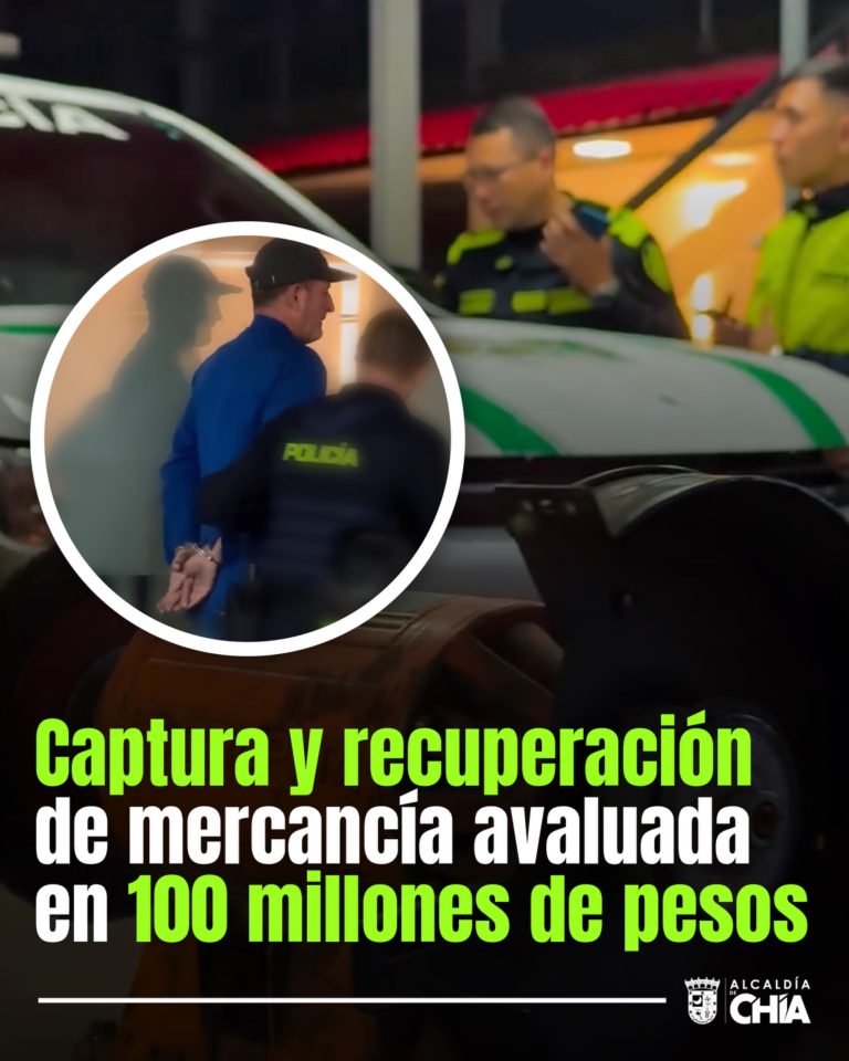 Captura y recuperación de mercancía avaluada en 100 millones de pesos